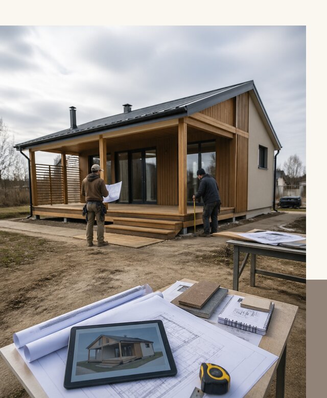Проектирование домов 7 на 7 с террасой под ключ в Куйбышеве
